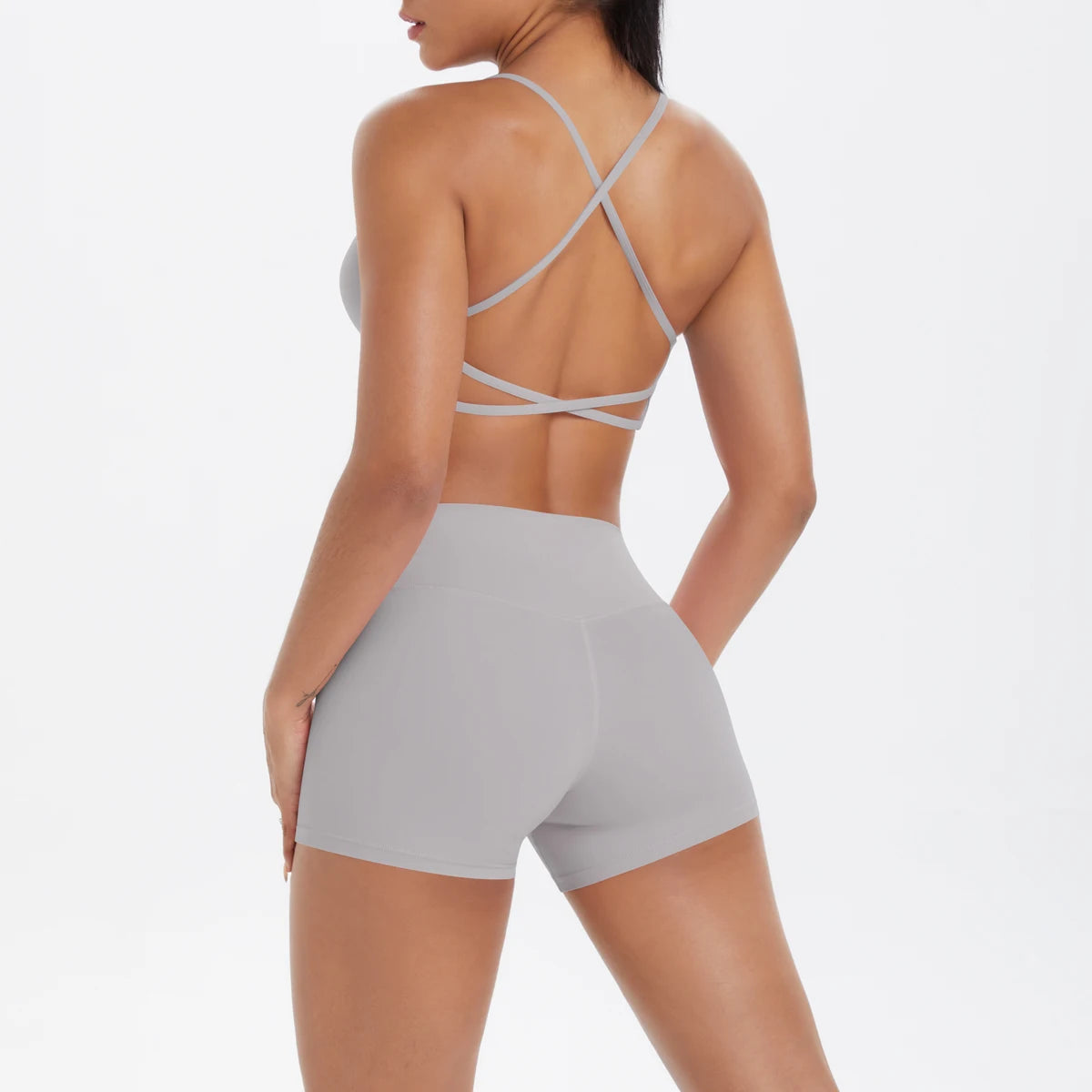 Yoga Short Sets Women Beauty Back Sports Bra SportsWear Sport Outfit For Woman Running Crop Top Shorts Suit Workout Clothes