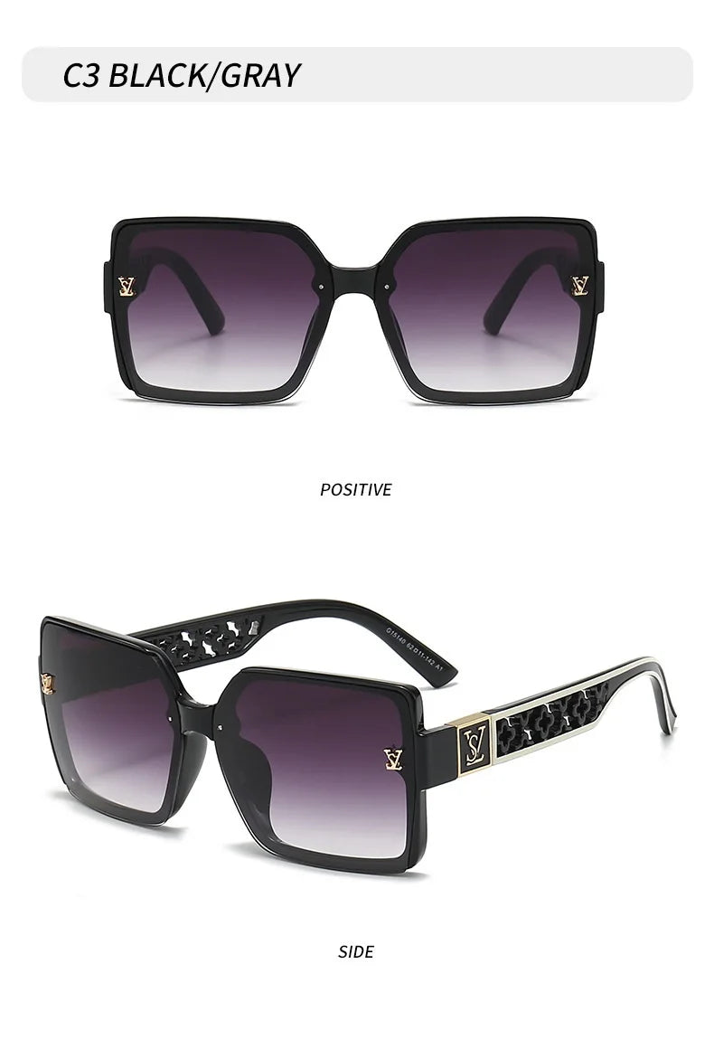2026 New Fashion Glamour Sunglasses For Women And Men Stylish Oversize Designer Sun Glasses Square Unisex Shades UV400