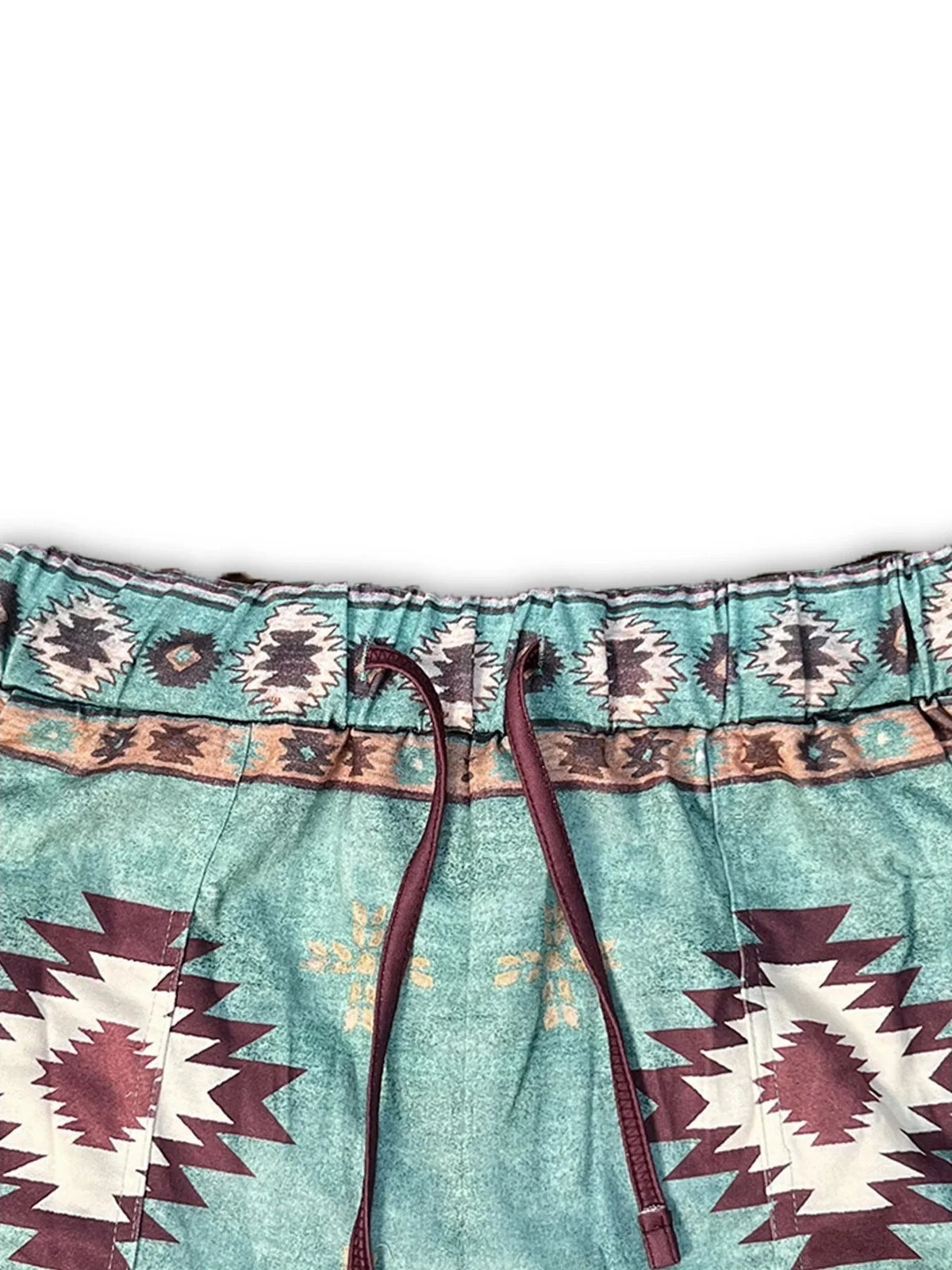 High Waist Printed Loose Shorts Lace up Straight Leg Pants European Style Simple Fashion Polyester Fiber Non Iron Daily Wear