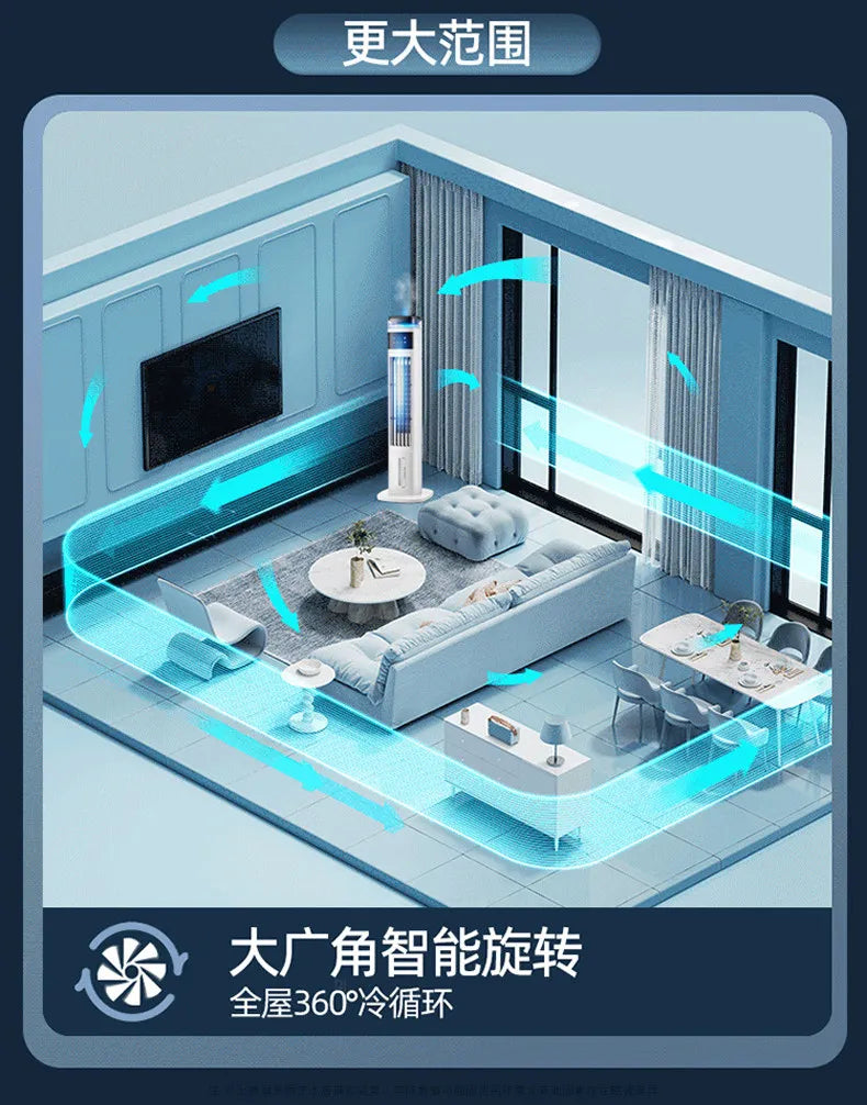 Mobile Air Conditioner for Home Cooling Fan Portable Room Air Conditioner with Water Tank 12H Use Air Cooler for Room/Dormitory