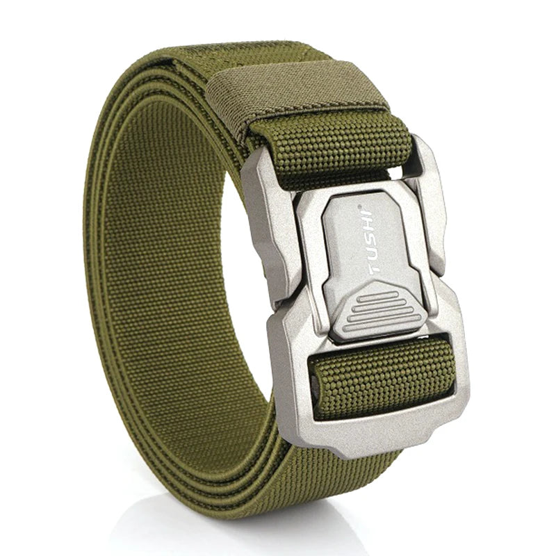 VATLTY 2023 Elastic Belt for Men Aluminum Alloy Quick Release Buckle Unisex Hiking Belt Military Tactical Belt Stretch Girdle