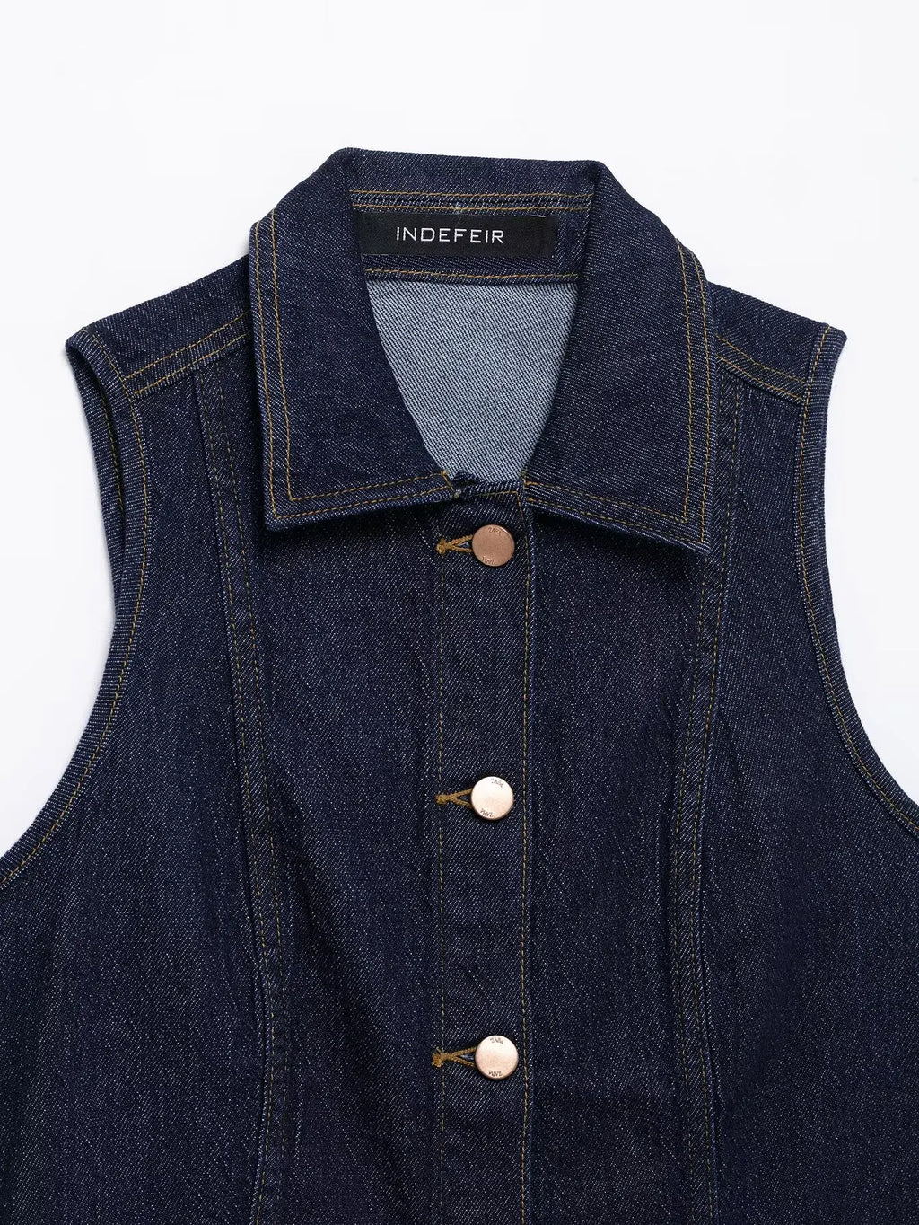 HH Women Turn-down Collar Single-breasted Sleeveless Denim Vest Top+High Waist Pocket Zipper Belt Flared Jeans 2 Piece Set