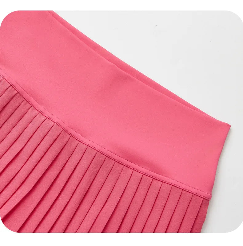 High Waist Women Tennis Pleated Skirt with Inner Lining High Waist Double Layer Design Sport Sexy Fitness Yoga Shorts Dancing