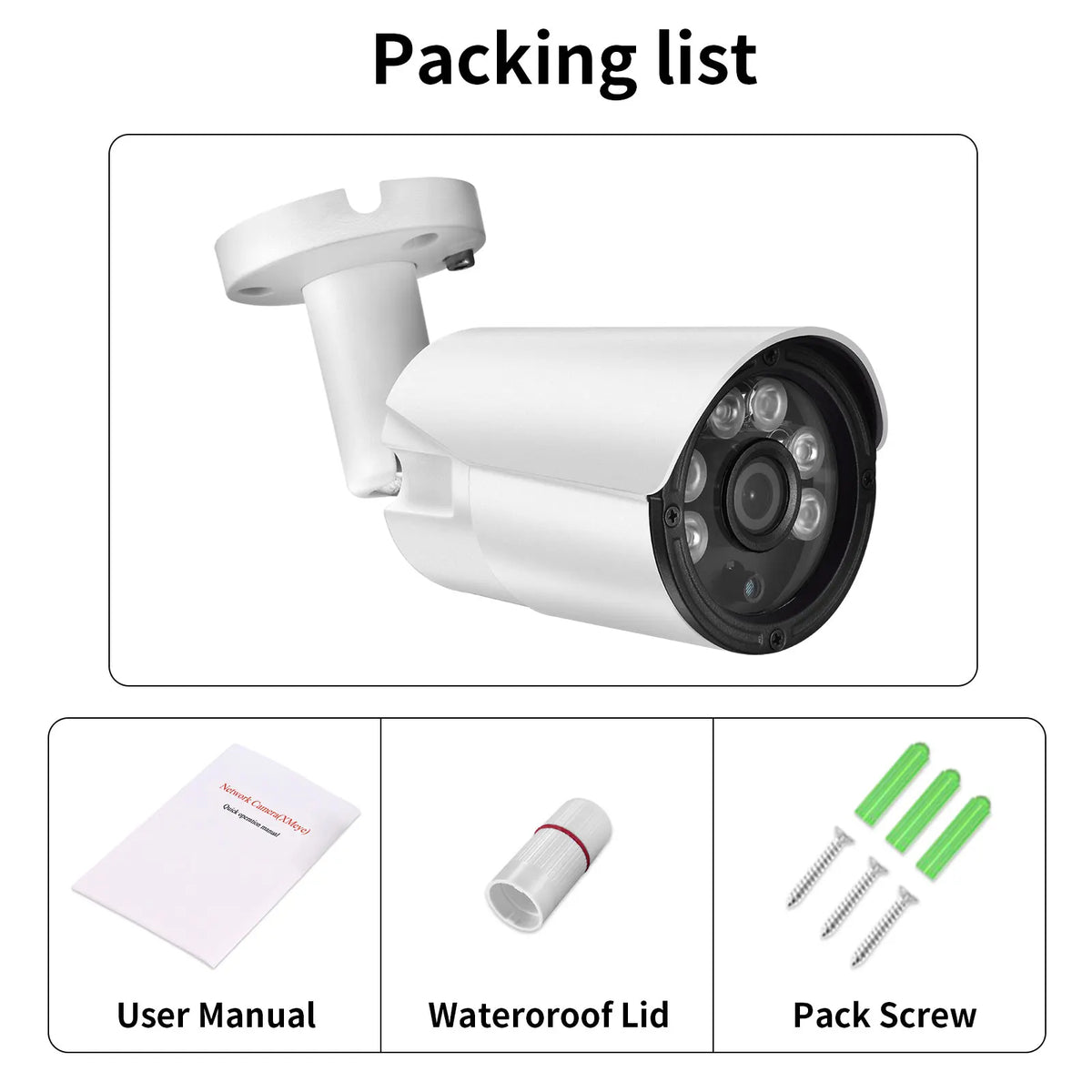 AZISHN Wide Angle 2.8mm FULL Color 4K 8MP H.265 IP Camera P2P AI Face Detection IP67 POE Video Outdoor Camera XMEYE 5MP 4MP