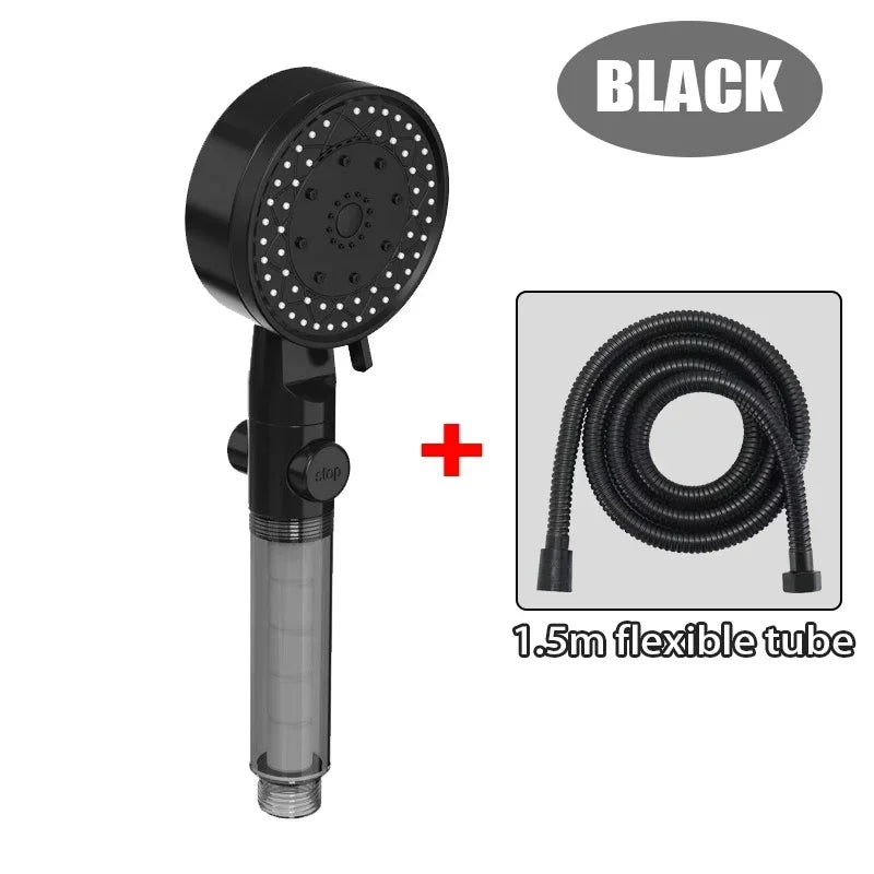 Bathing Showerhead Filtered Purify Water Filter One-Key on OFF Massage 10 Spray Modes High Pressure Shower Head Bath Accessory