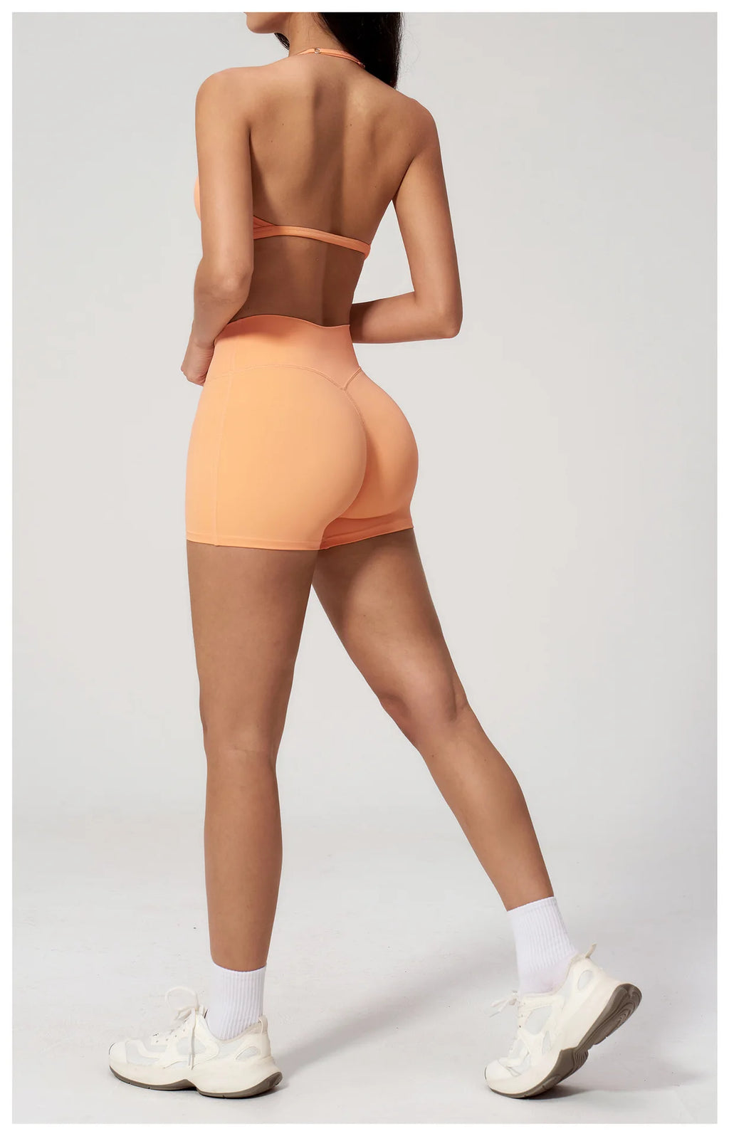 2 Pieces Yoga Set Women Tracksuit Backless Halter Tops High Waist Shorts Gym Suits Fitness Sportswear Workout Sets Athletic Wear