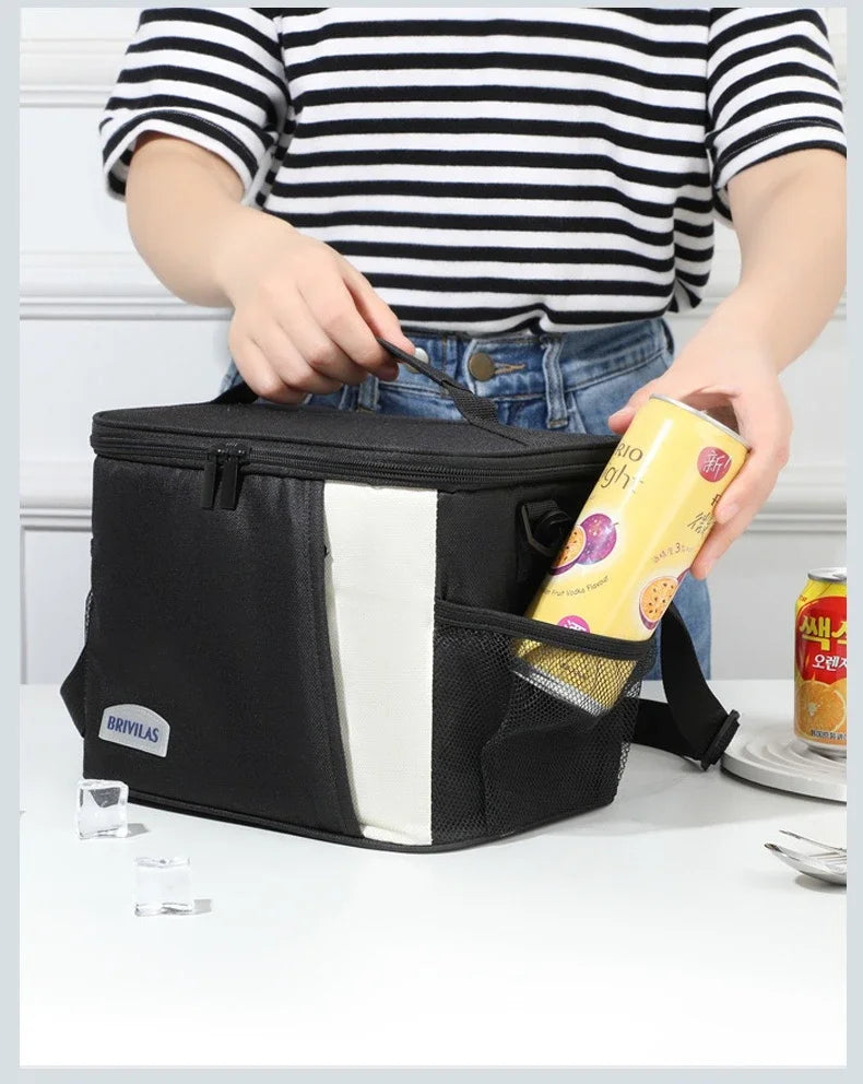 Insulated Lunch Bag Large Reusable Lunch Bags with Adjustable Shoulder Strap for Women Men, Ideal for Work, School & Outdoor Use