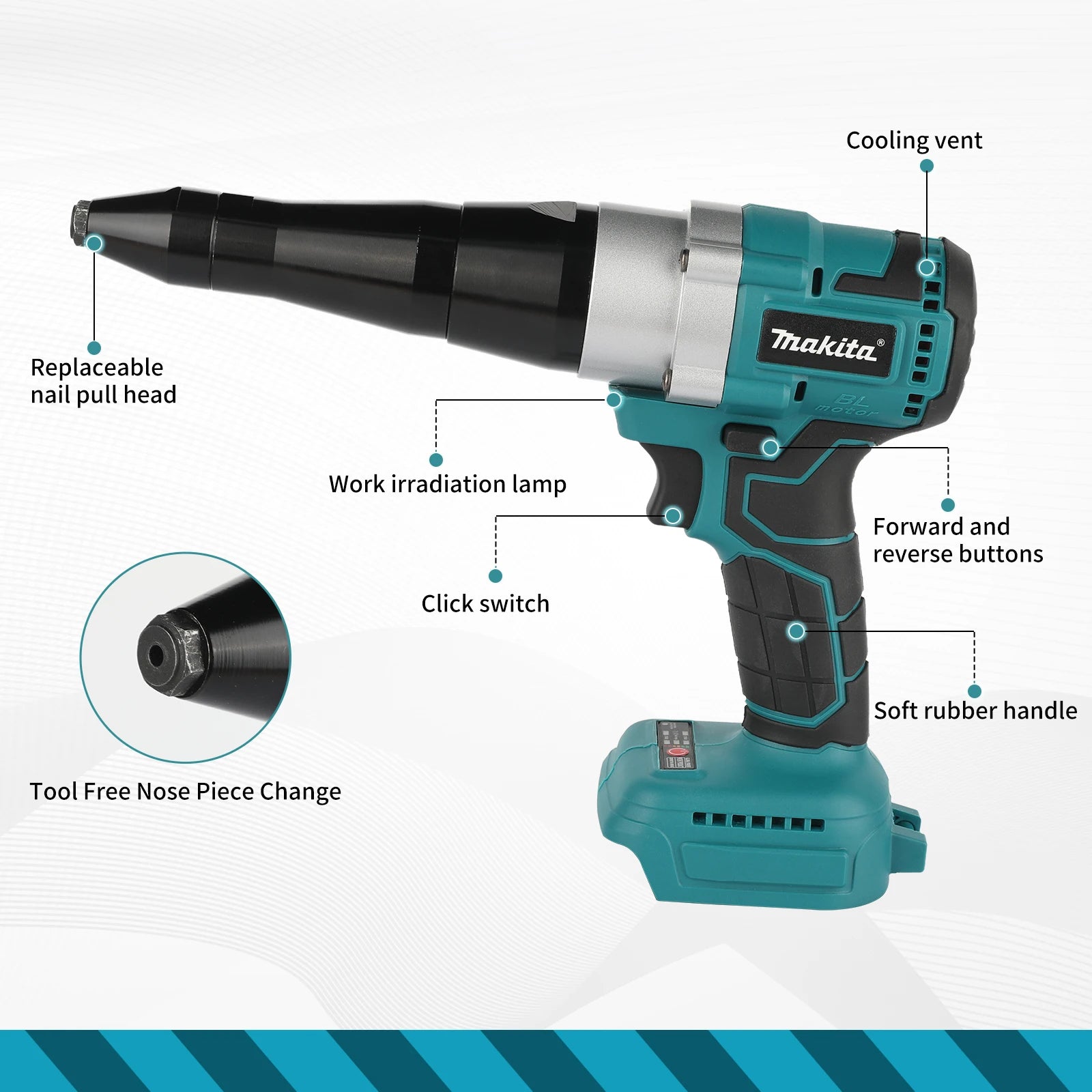 Makita Riveting Gun with Overheat Protection and Durable Construction for Long-Lasting Performance tools