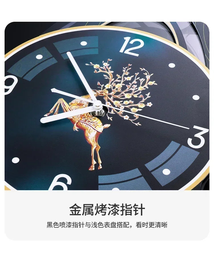 Modern Light Luxury Clock Wall Clock Living Room Creative Simple Home Fashion Atmosphere Wall Wall Clock Lamp Home Decor R8O8C2