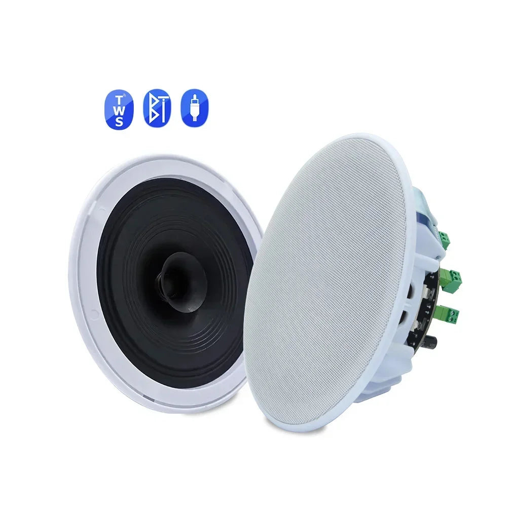 6inch Bluetooth Ceiling Speaker Home Theater Sound System Build-in Class D Amplifier Stereo Loudspeaker for Residential Hotel