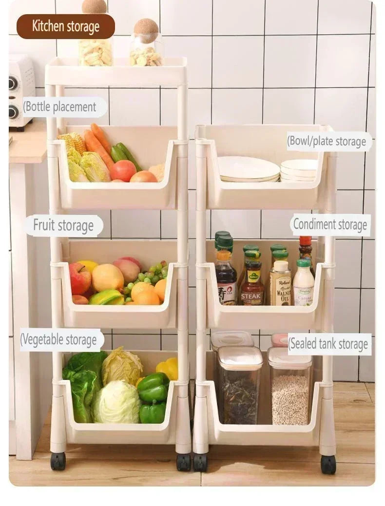 Trolley Bookshelf Kitchen Storage Rack Kitchen Corner Narrow Slit Storage Living Room Cabinet Bathroom Home Organizer Gifts