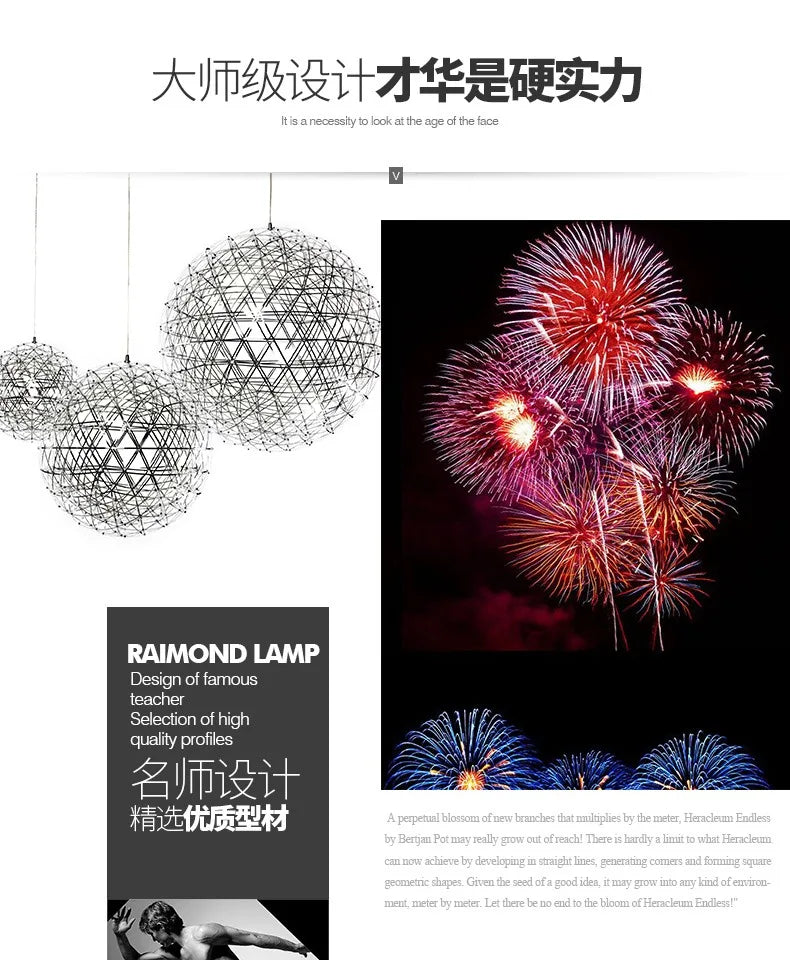 Sparkleball Panoramic Starry Sky Pendant Light Commercial Internet Celebrity Bar Salon Loft Duplex Art Ball Decorative Light