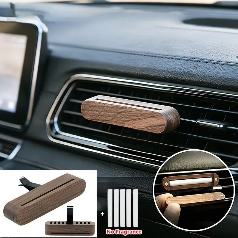 NEW Wood Car Air Vent Diffuser Refillable, Car Fragrance Clip Diffuser, Car Aromatherapy Diffuser Long-Lasting Home Fragrance