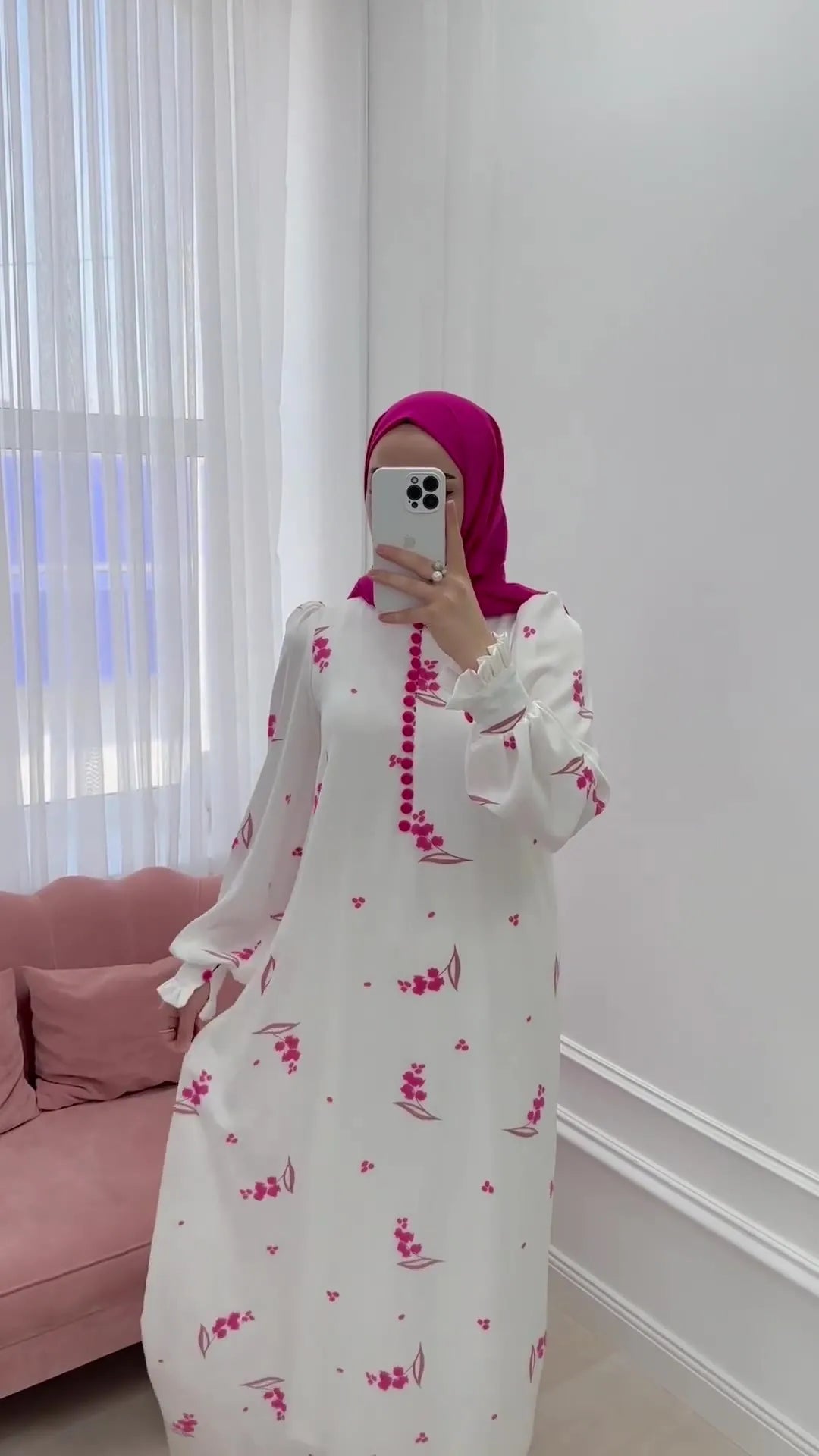 Eid Muslim Party Dress for Women Sweet Print Long Dresses Button Ramadan Morocco Vestidos Largos Dubai Turkey Robe Jalabiya 2024