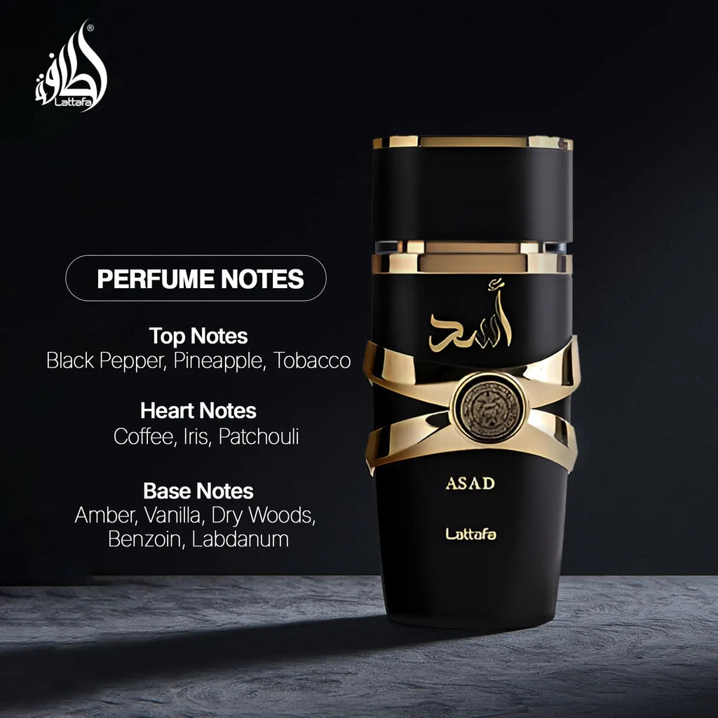 Lattafa Perfumes Asad for Unisex Eau De Parfum Spray 3.4 Ounce
