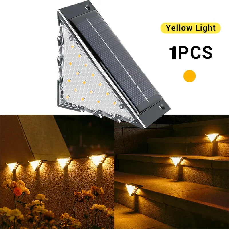 22/24LED Solar Stair Light, IP67 Waterproof Outdoor Step Light, Anti-theft Decorative Lamp for Garden Deck Front Porch Patio