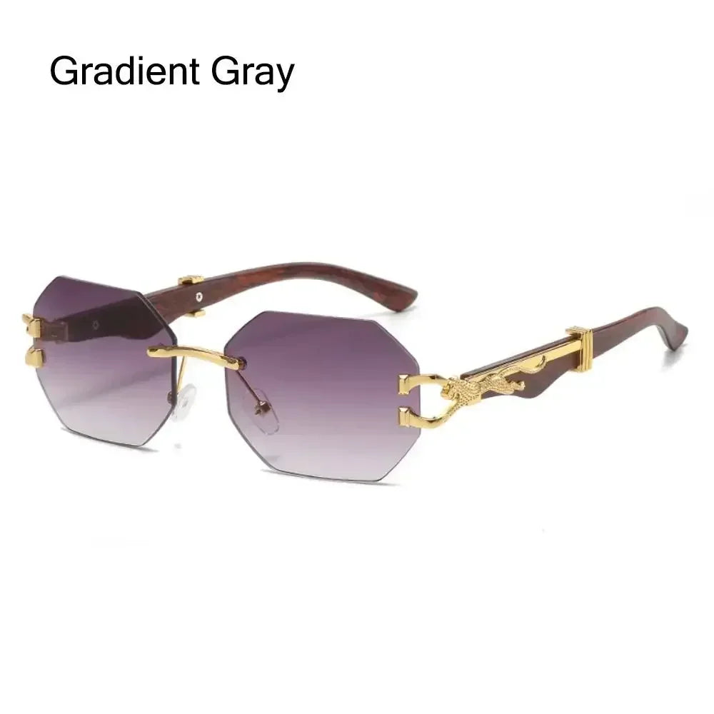 Trendy Rimless Sunglasses for Men Women Fashion Frameless Rectangle Sun Glasses Retro Shades Summer Traveling Eyewear UV400