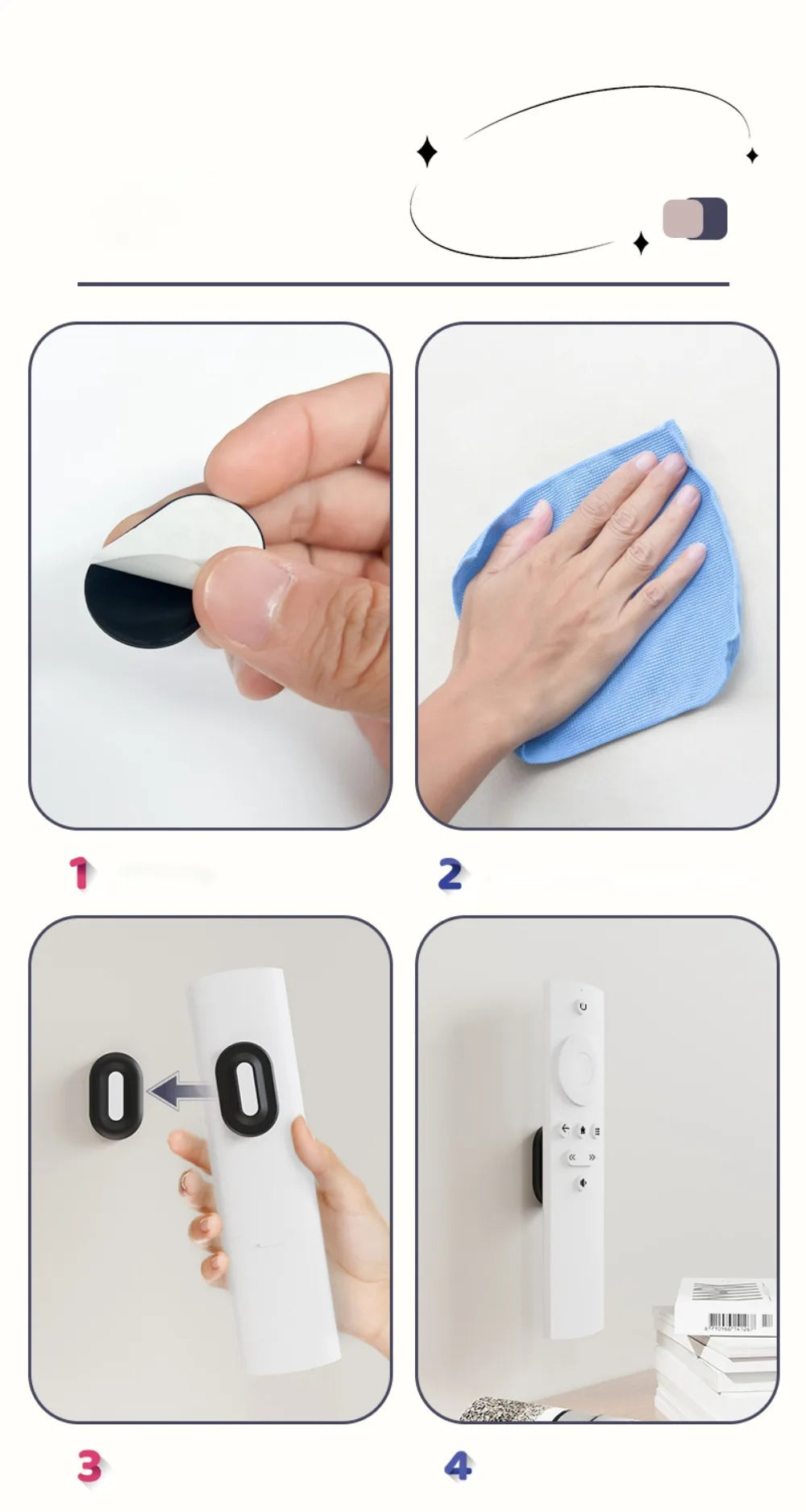 2Pcs/Set Strong Magnetic Adsorption Magnetic Remote Control Holder Self-Adhesive Magnetic Absorption Nanopatch