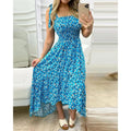 New Sling Stitching Printing Irregular Tube Top Dress In Stock