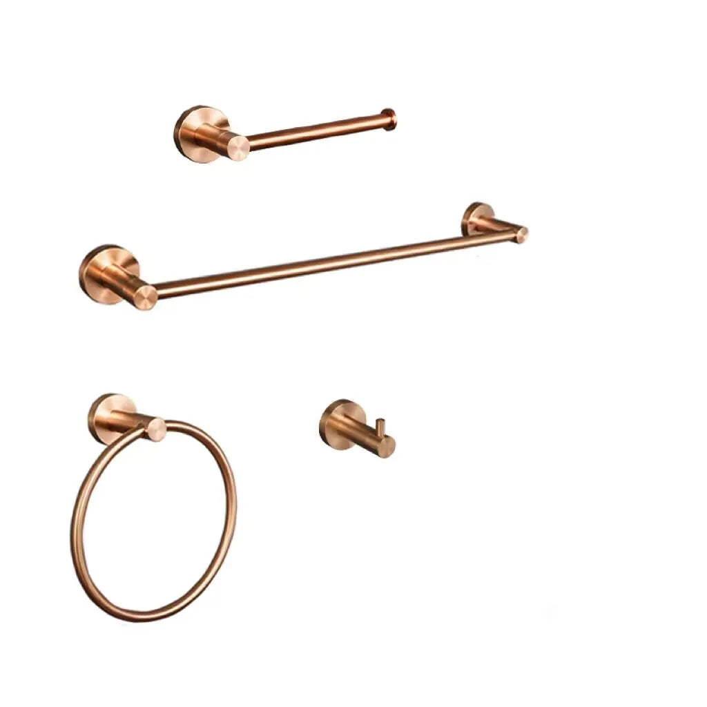 High-quality Brushed Rose Gold 304Stainless Steel Beautiful Wall Hook Toilet Paper Holder Towel Bar Bathroom Accessories
