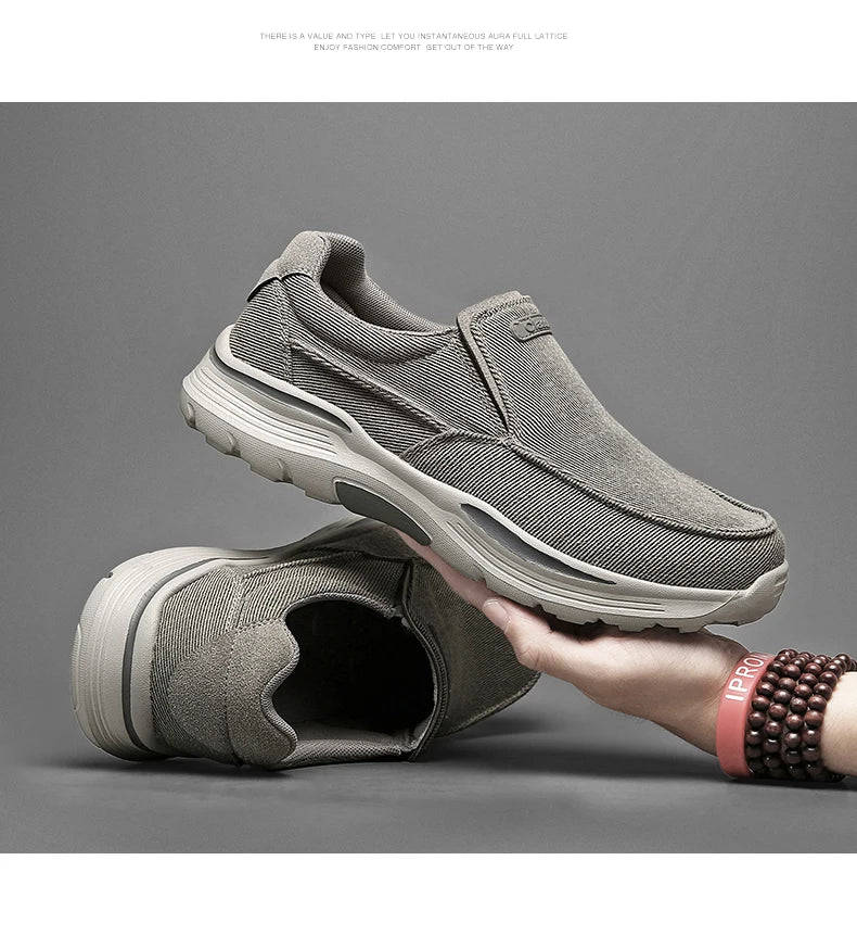 Men's Casual Shoes Canvas Breathable Loafers Men 2025 New Male Comfortable Outdoor Walking Shoes Classic Loafers Men Sneakers