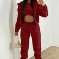 Women's Casual Three-Piece Set: Spring/Autumn European and American Style Fleece Hooded Sweatshirt and Sportswear