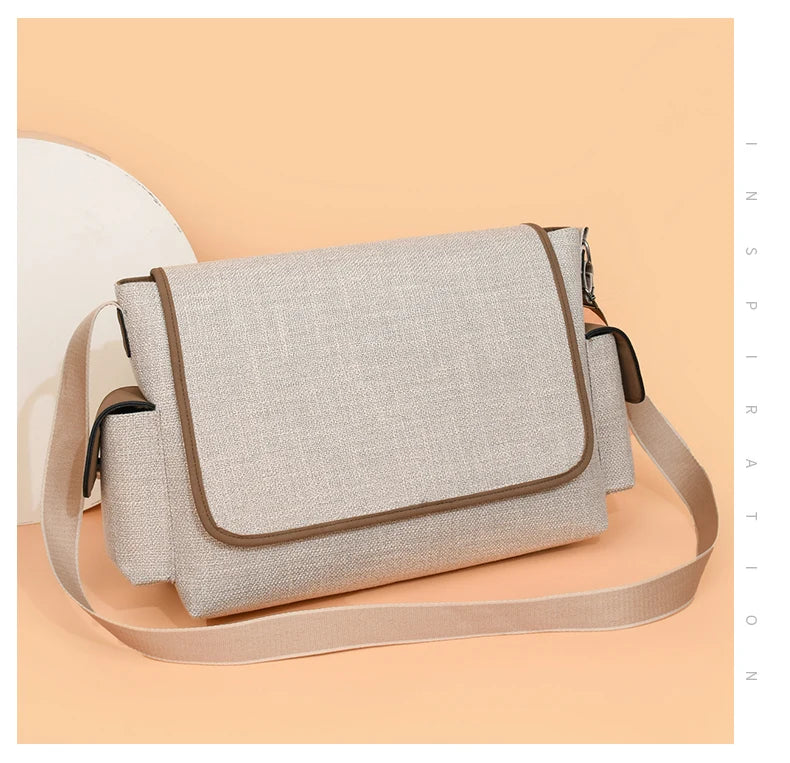 New Women's Large Capacity Canvas Shoulder Bag Casual Tote Handbag Trendy Messenger Bag for Everyday Use
