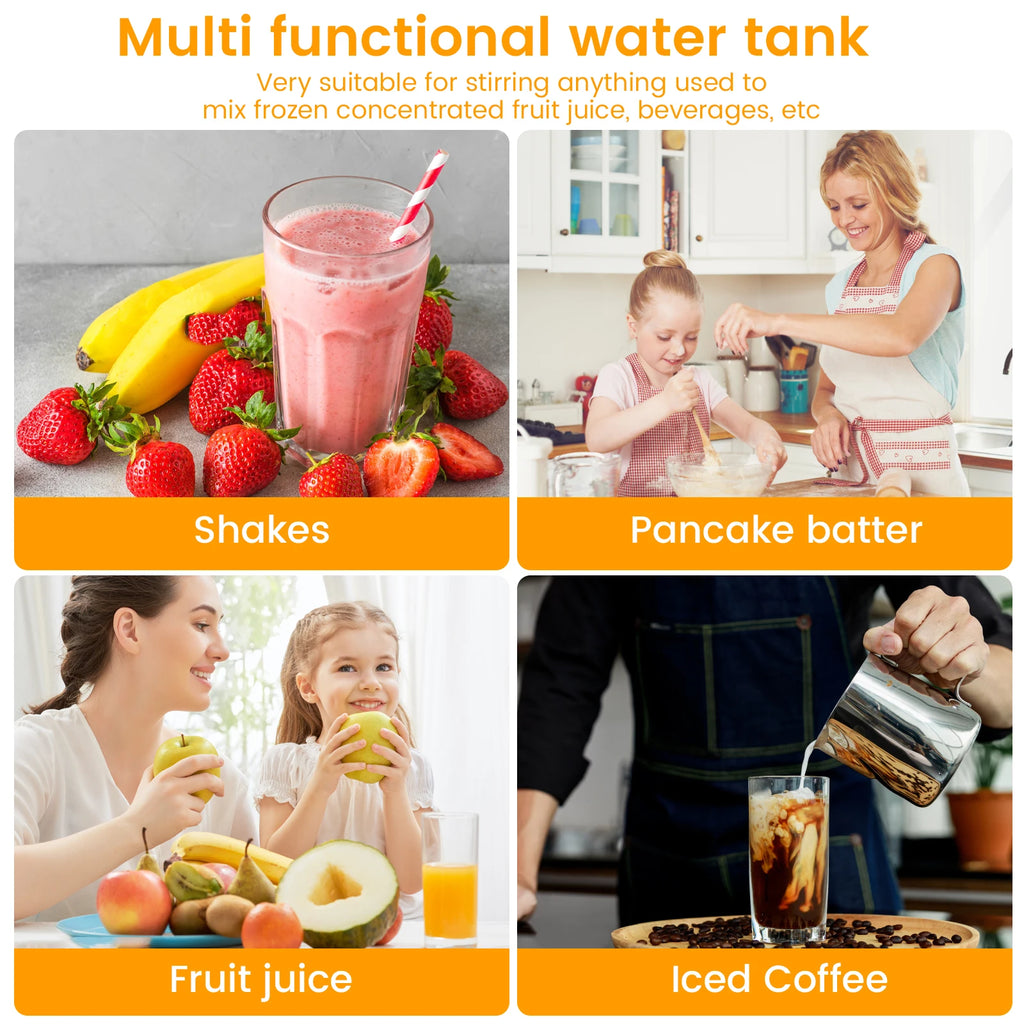 Mixing Pitcher for Drinks 2000ml Mixing Water Pitcher with Lid Wide Mouth Juice Mixing Container with Plastic Blades and Mixer