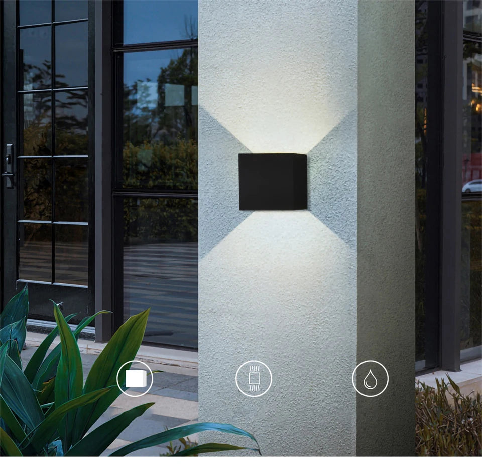 6W/12W LED Wall Light Outdoor Waterproof IP65 Porch Garden Wall Lamp & Indoor Bedroom Bedside Decoration Lighting Lamp Aluminum