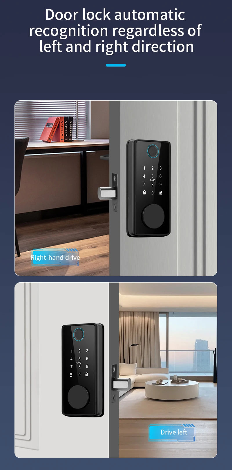 Tuya WiFi Smart Door Lock Keyless Entry Fingerprint Electronic Digital Lock TTlock App/Password/IC Card Unlock For Wooden Door