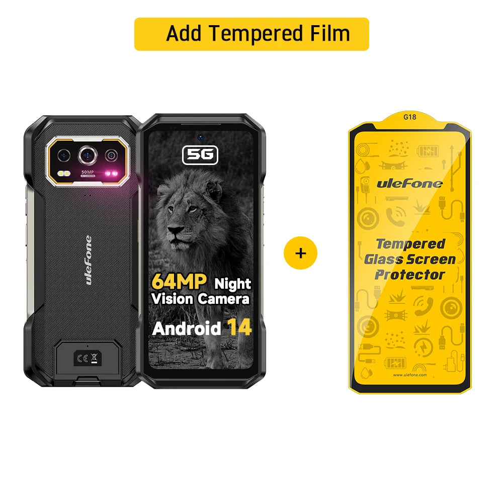 Ulefone Armor 27 Pro 5G 10600mAh Smartphone 50MP Camera 64MP Night Android 14 Rugged Phone Up to 24GB+256GB NFC Waterproof Phone