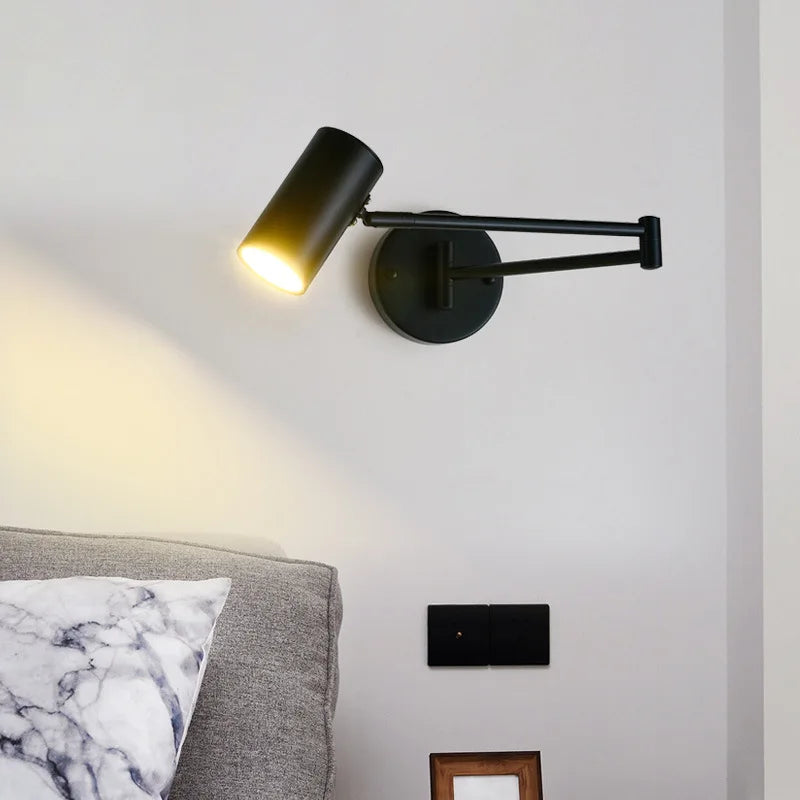 Modern Indoor Touch Sensor Wall Lights Adjustable Swing Long Arm LED Wall Lamps Internal Bedside Lighting Decor Sconce Lights
