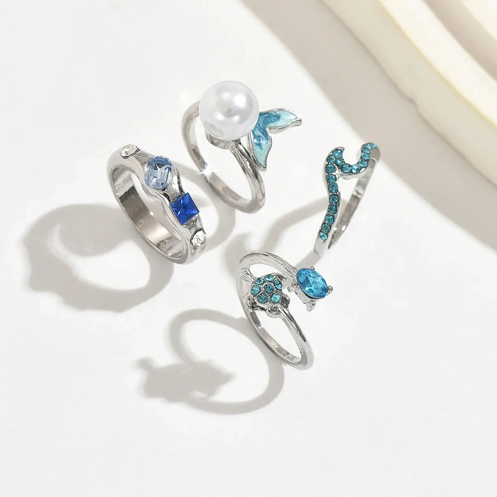 3pcs Set New Fashion 925 Sterling Silver Cute Guppy Ring Stacking Finger Ring, Animals Adjustable Open Rings Birthday Gift