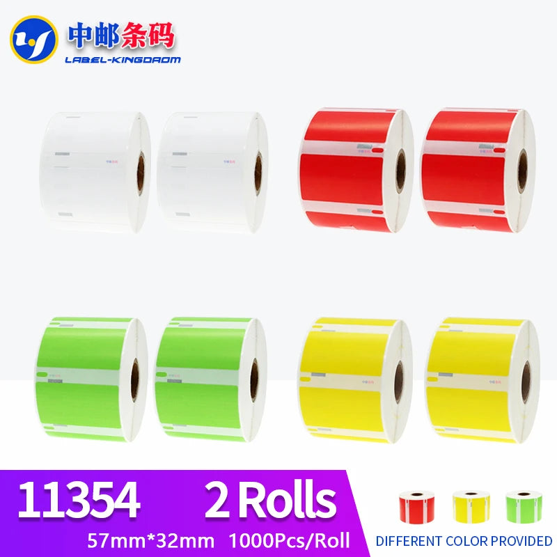 2 Rolls Dymo Compatible 11354 Label 57mm*32mm 1000Pcs for LW400 450 450Turbo Printer Seiko SLP 440