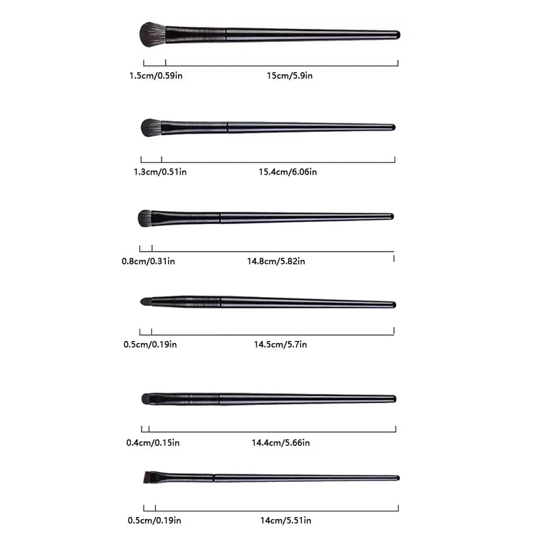 6Pcs Eye Makeup Brushes Set Professional Soft Eyeshadow Eyeliner Eyebrow Brush for Women Beginners Contouring Cosmetic Tools