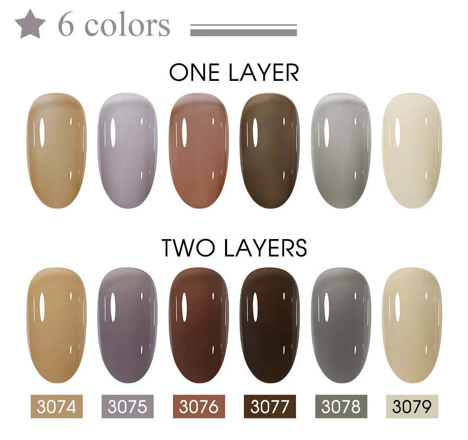 Clou Beaute HEMA TPO FREE Caramel Brown Wine Red Coffee Gel Nail Polish High Pigment Autumn Nail Art Full Coverage UV Varnish