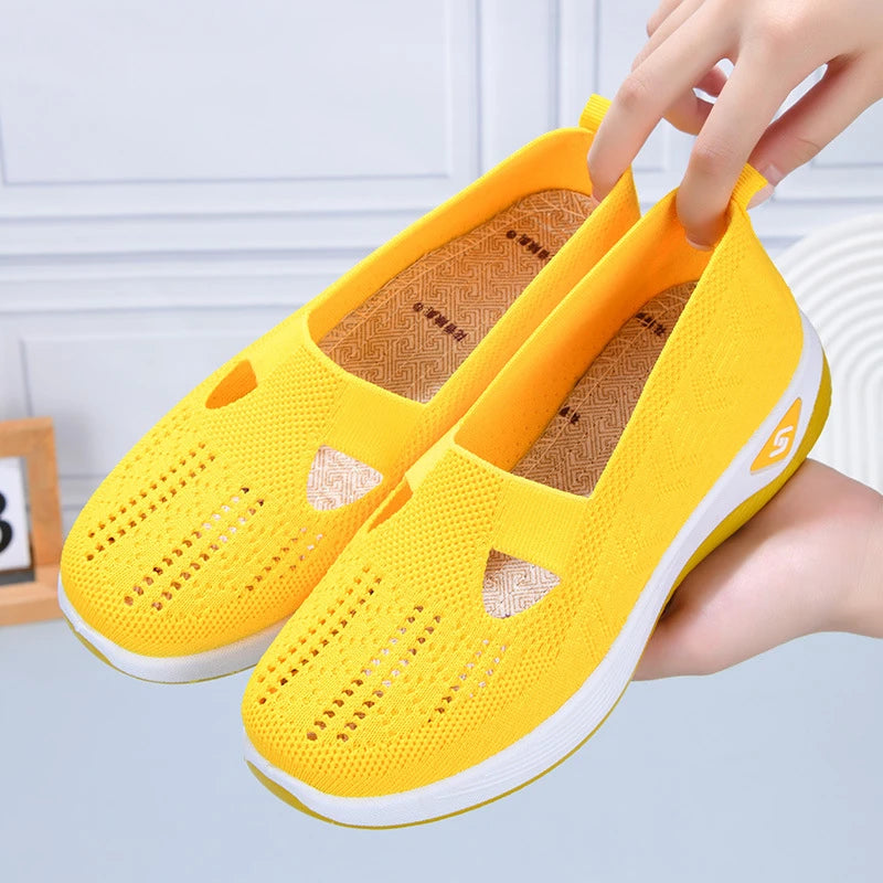 White Mesh Shoes Woman Summer Breathable Flat Sneakers Sports Tennis Shoes for Women Casual  Lightweight Running Shoes Ladies