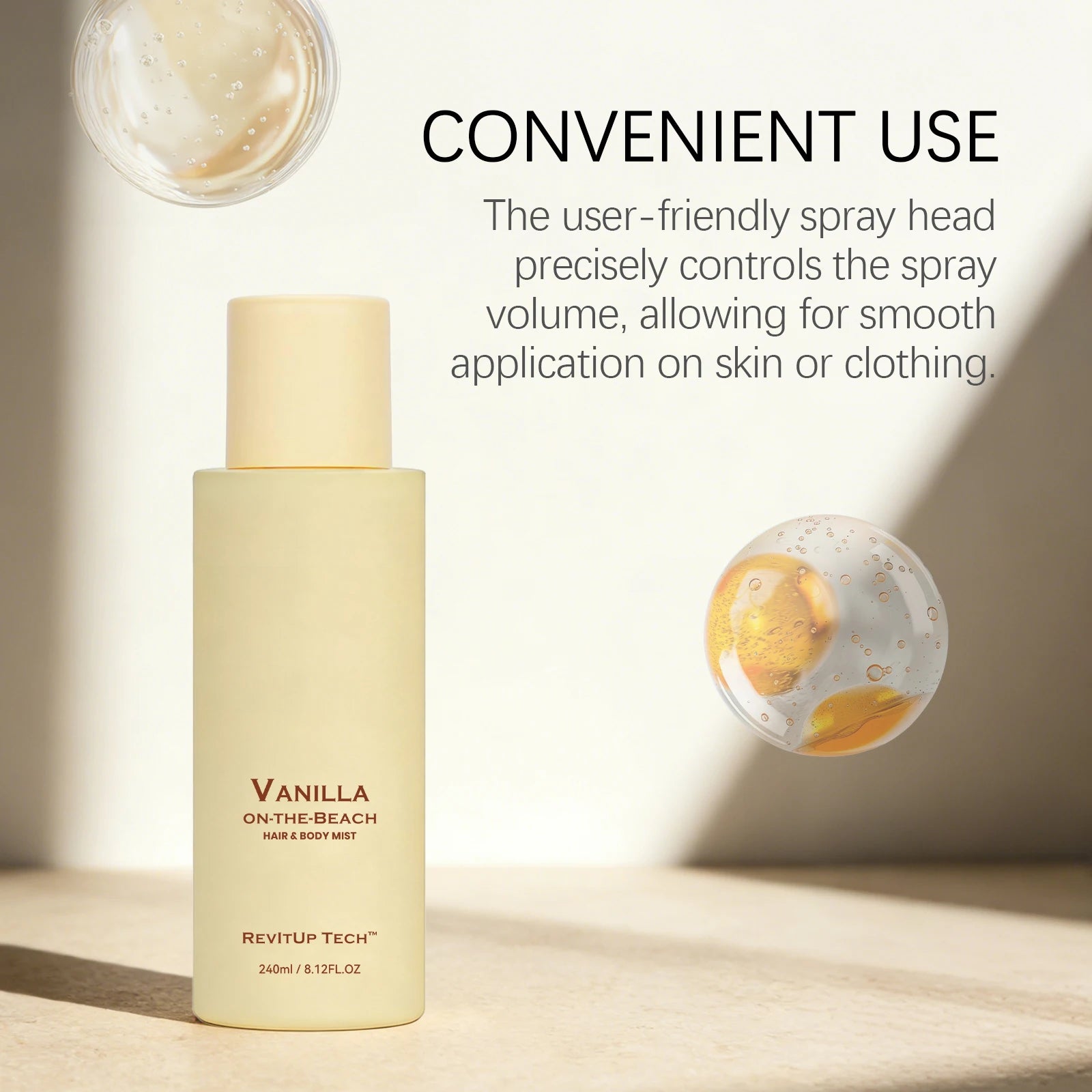 Vanilla Beach Fragrance Mist Moisturizing Hydrating Body Spray Skin Smoothing Daily Gentle Care Intense Scent Lock Professional