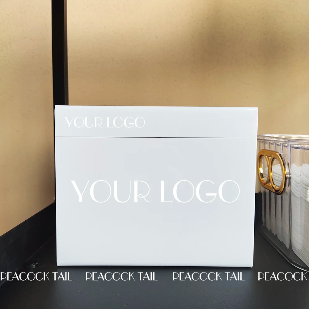 White Layers Lashes Storage Box Display Stand Eyelash Extension Organizer DIY Logo Eyelashes Makeup Tools