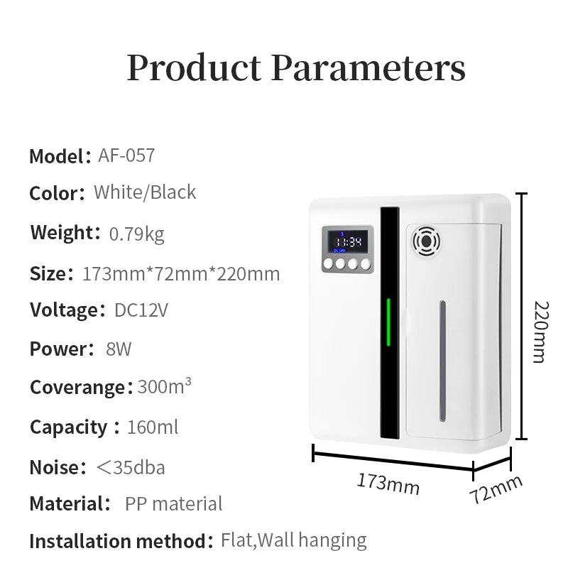 NAMSTE Room Aroma Fragrance Diffuser Wall Mounted Hotel Air Freshener Bluetooth Flavoring Diffuser For Perfume Essential Oil