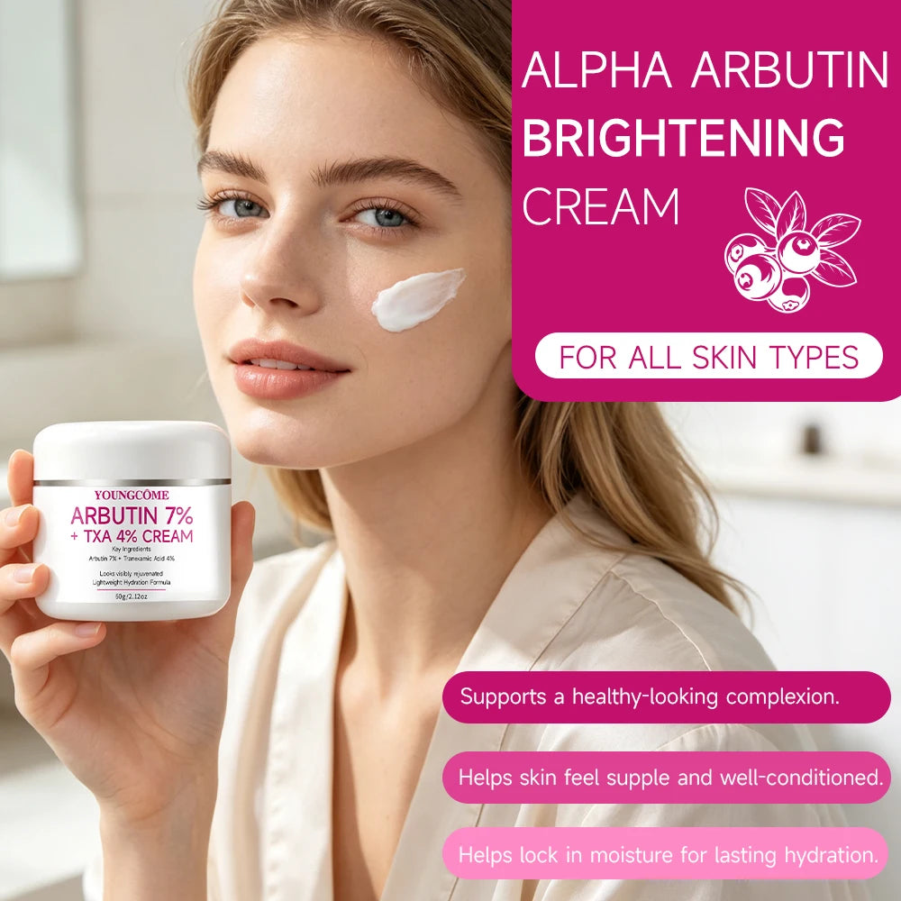 YOUNGCOME Arbutin Tranexamic Acid Face Cream, Lightweight Daily Hydration Moisturizer, Facial Skin Care for All Skin Types