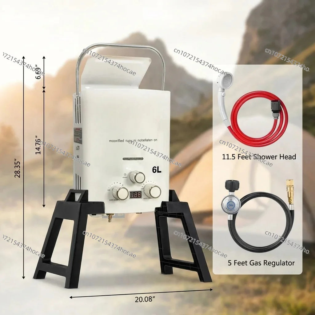 Portable Instant Gas Water Heater Handheld Hot Water Device for RV Outdoor Camping