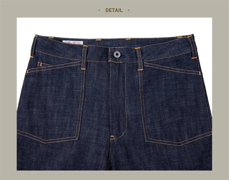 Red Tornado Denim Railroad Pants High Waist Rugged Style Selvage Jeans Back Buckle