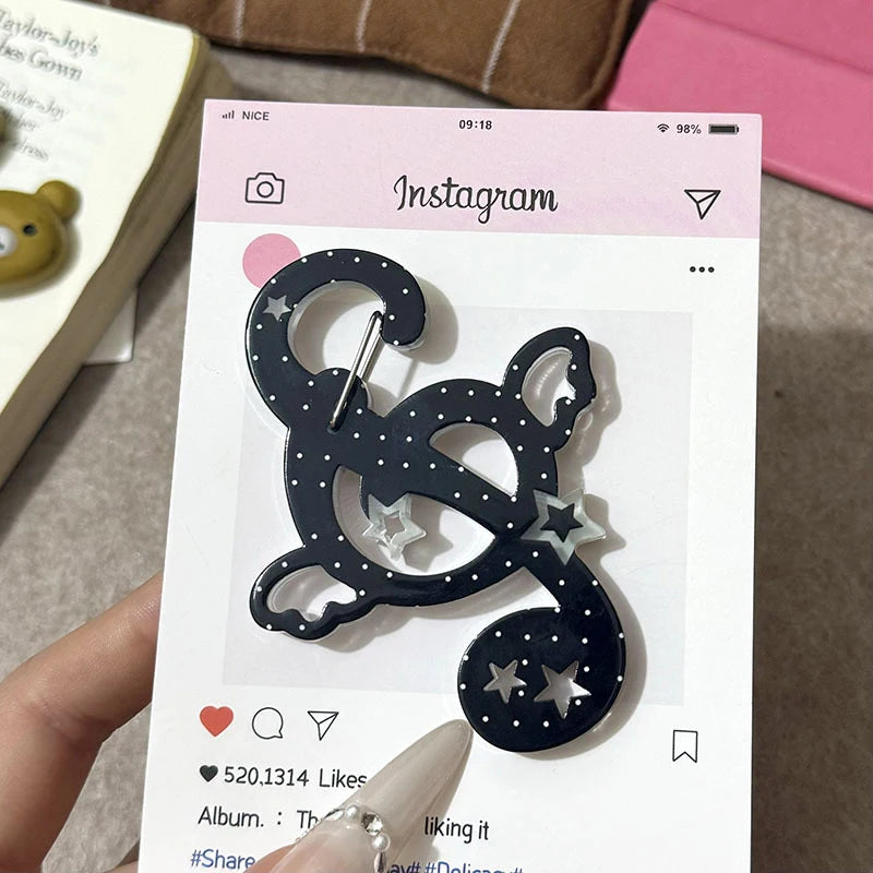 Fashionable Korean Bag Charm with Carabiner Clip; Hand Tent Decoration Accessory for backpacks