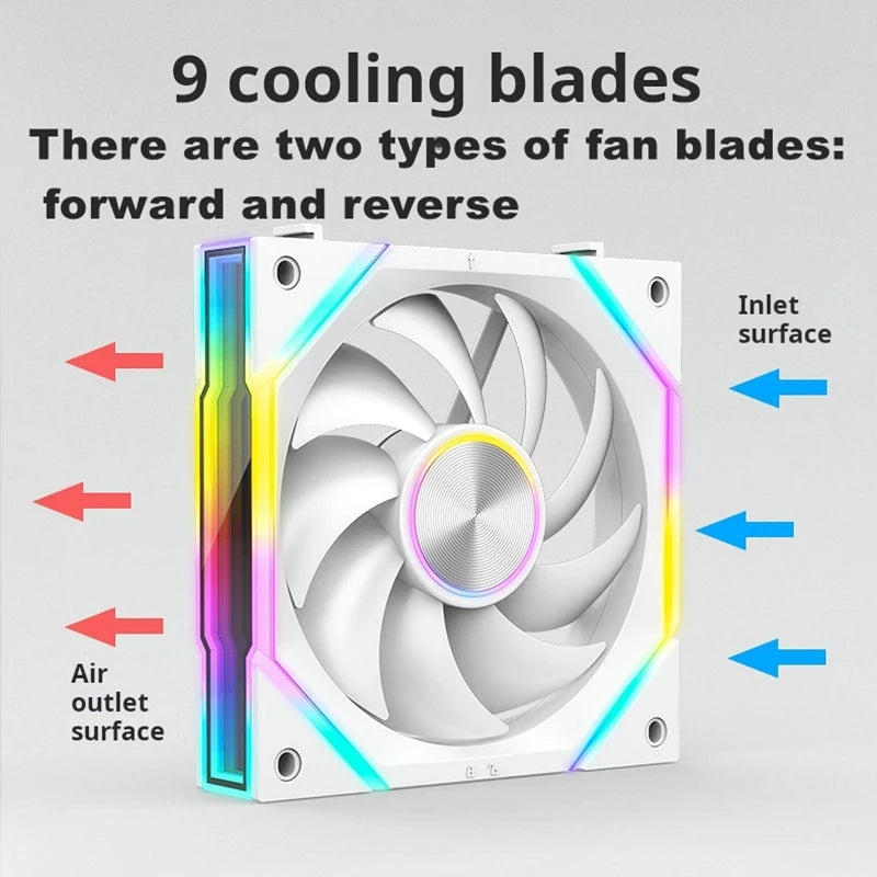 Guangchi V2 building block fan, 120mm case fan,12025 water-cooled fan, 5V ARGB light-emitting fan, convenient for combination.