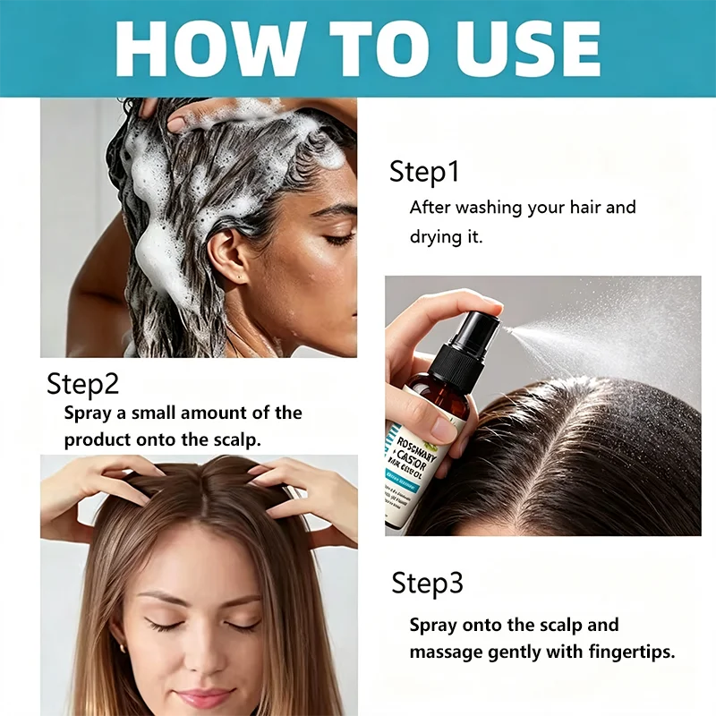 Botanical Hair Strengthening Oil Rosemary Castor Blend Moisturize Dry Hair Nourish Scalp Daily Hair Care Treatment