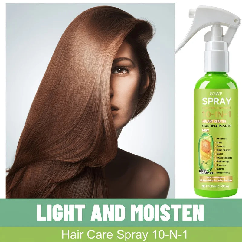 GSWP 10-In-1 Leave-In Hair Spray, Moisturizes and Smooths, While Providing Styling Moisture and Heat Protection. 100ml/200ml