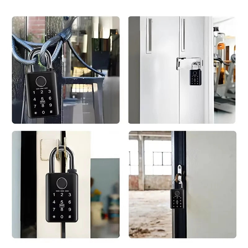 Tuya Smart Door Lock Fingerprint Padlock Password APP Card Key Unlock 7mm 10mm Smart Padlock Waterproof Electronic Lock