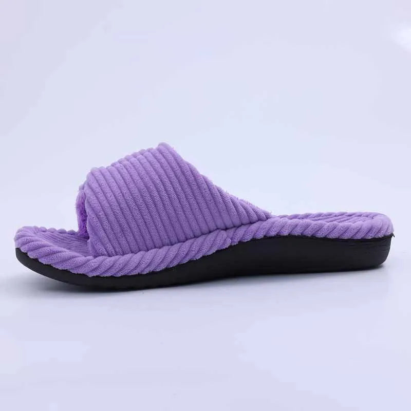 LItfun Fuzzy House Slippers Women Four Season Warm Cotton Slippes Open Toe Bedroom Slides Outdoor Faux Fur Lining Plush Slippers