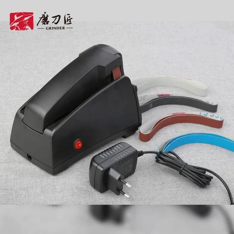 Knife Sharpener Electric, 4-Stage Professional Sharpener with 120-1000# Grit Sanding Belt, Fast & Precise for Kitchen Chef Tools